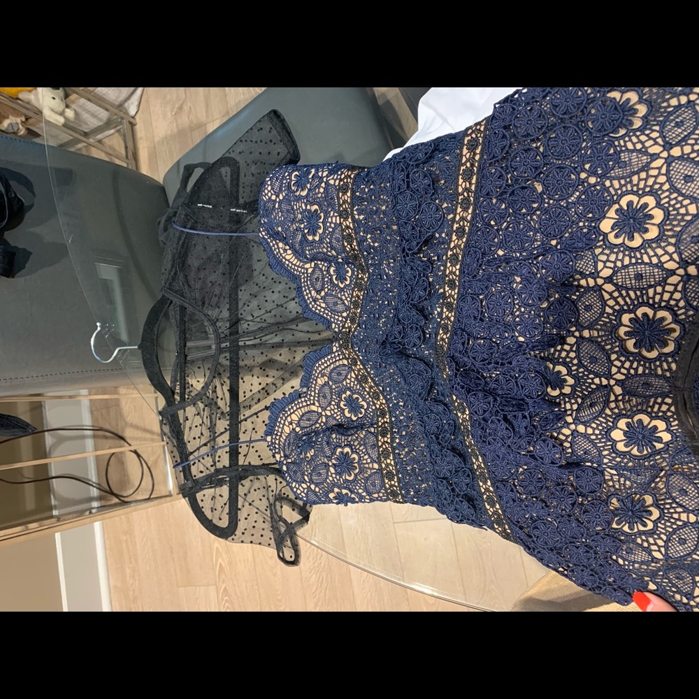 Self Portrait Navy Lace Dress -US 2 -Perfect